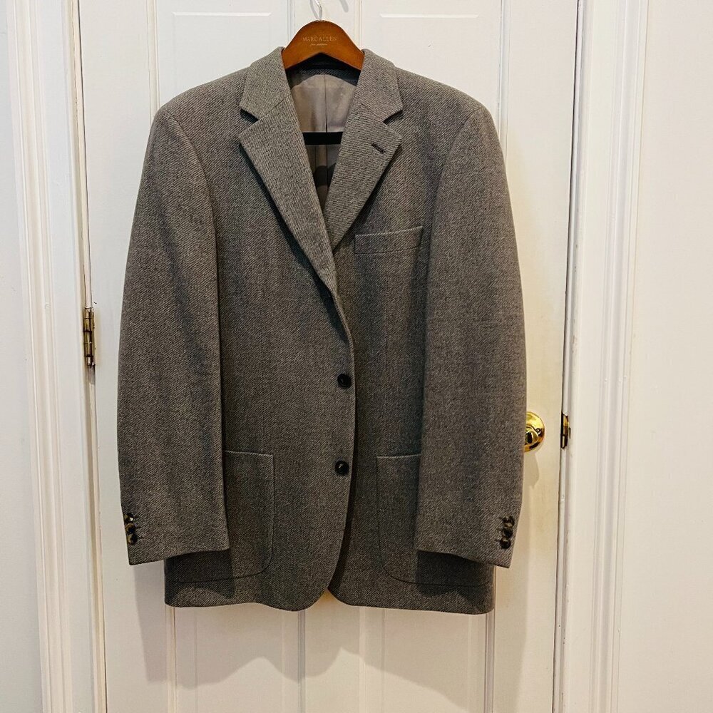 Hugo Boss Baldessarini Sport Coat 42 R Gray Wool Angora 3 Button